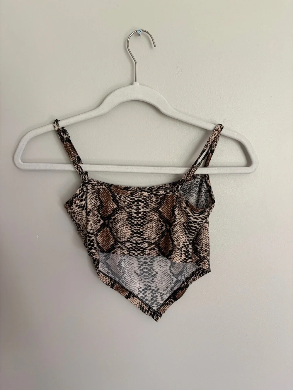 SHEIN Snake Print Top in Brown and Black Spaghetti Strap Cropped - Picture 3 of 3